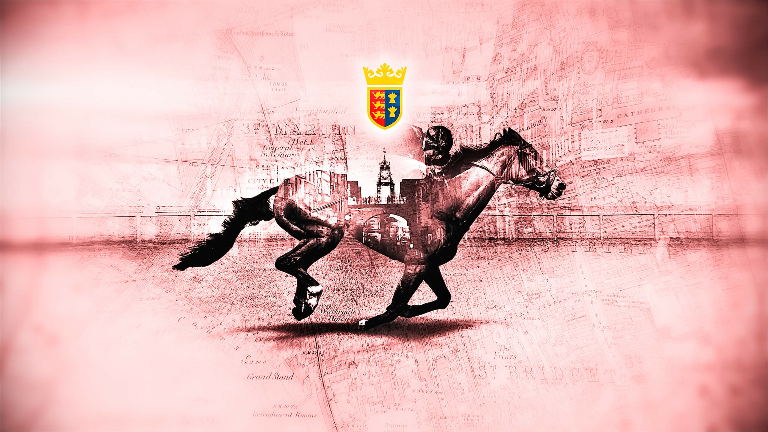 Detailed illustration of a racehorse at Chester Racecourse